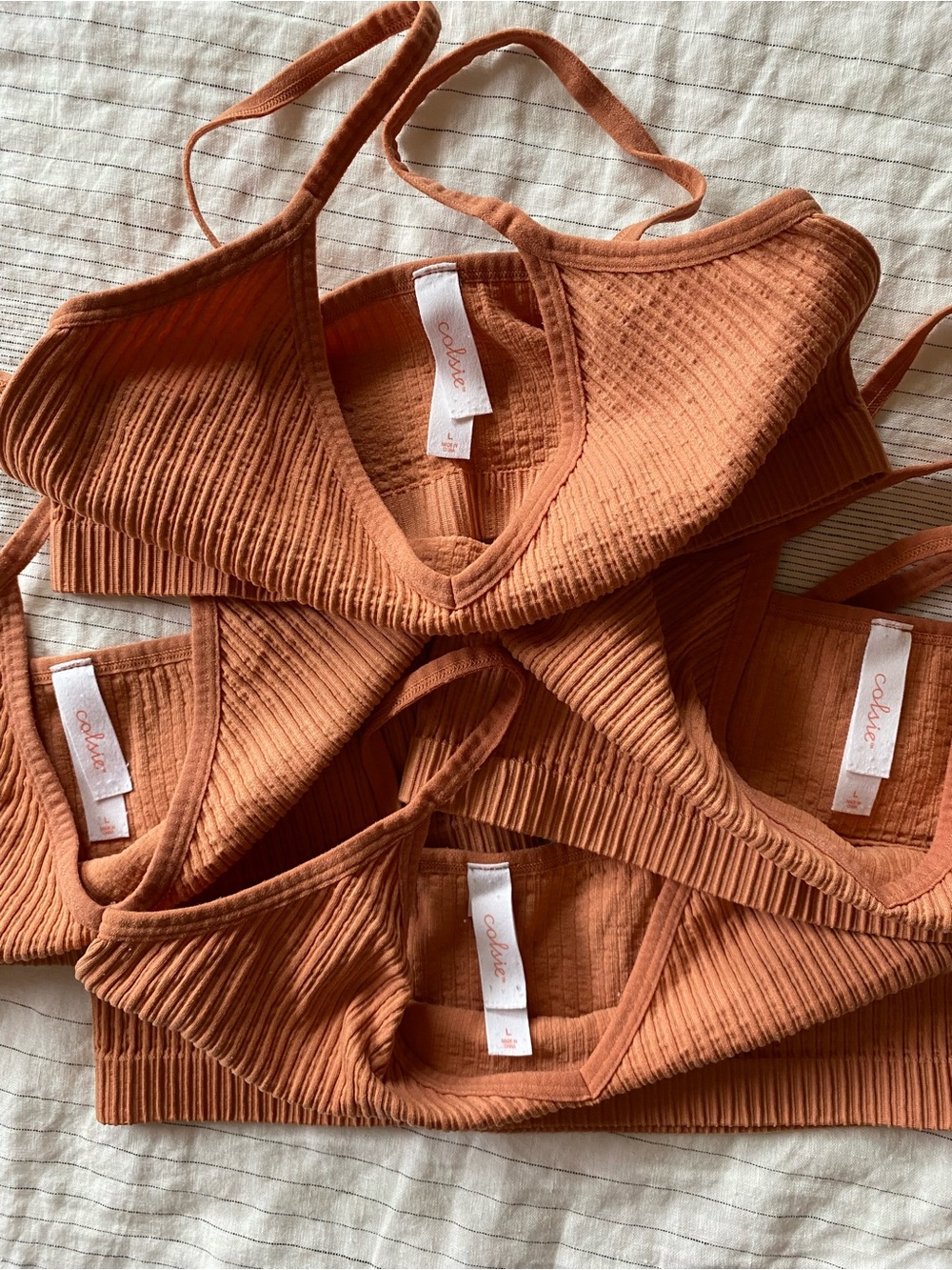 Colsie Ribbed Bralette Large [set of 4] - Picture 2 of 5